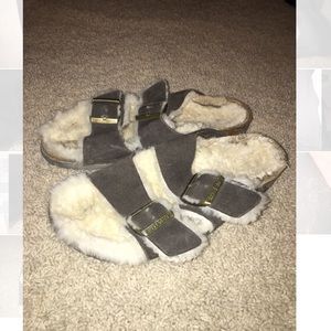 fluffy birkenstocks